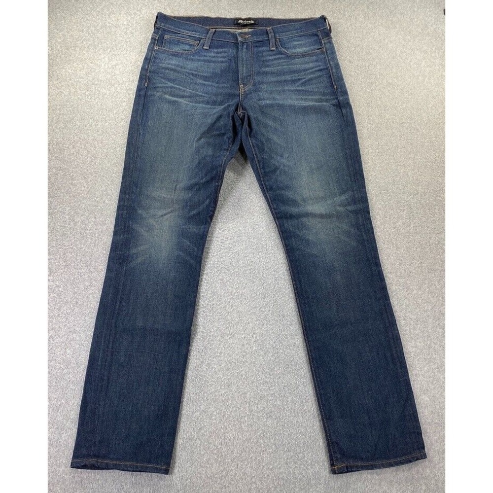 Madewell Slim Authentic Flex Jeans Men's 36x34 Straight Leg Blue Wayman Wash